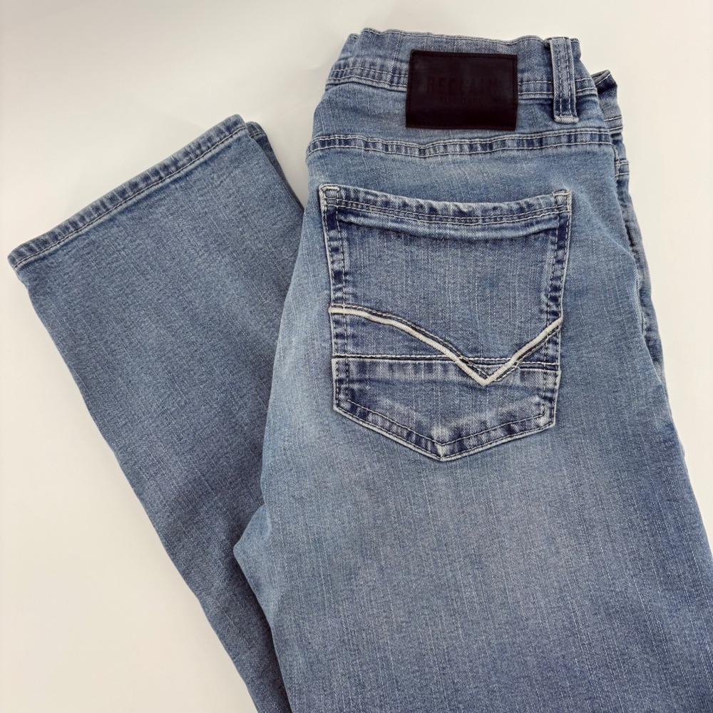 RECLAIM Slim Straight Mens Light Wash Denim Jeans Size 32R‎